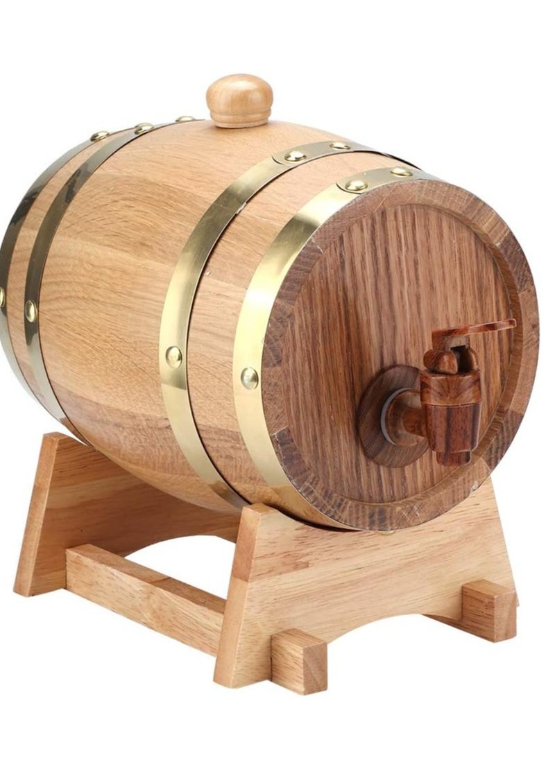 Wine Barrel, 1.5L White Oak Aging Barrel, Whiskey Barrel Dispenser Wine Bucket, Age Your Own Whiskey, Beer, Wine, Bourbon, Tequila, & More