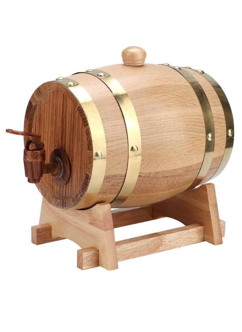 Wine Barrel, 1.5L White Oak Aging Barrel, Whiskey Barrel Dispenser Wine Bucket, Age Your Own Whiskey, Beer, Wine, Bourbon, Tequila, & More