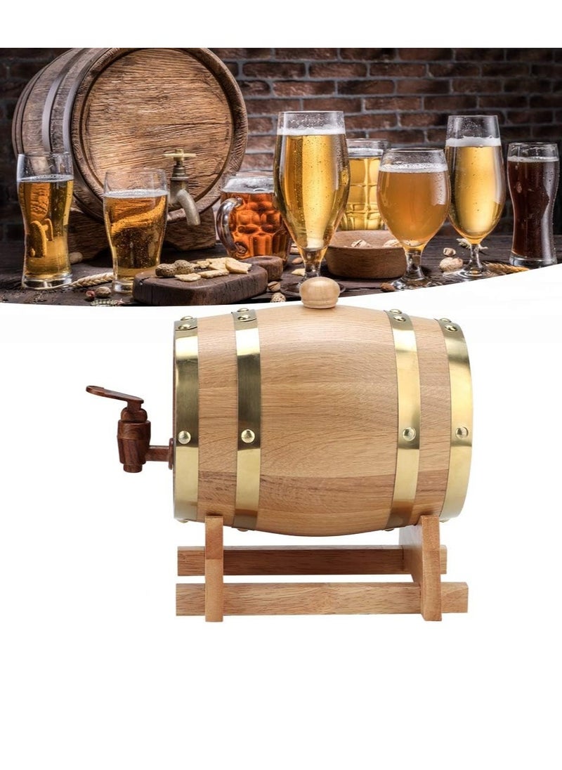 Wine Barrel, 1.5L White Oak Aging Barrel, Whiskey Barrel Dispenser Wine Bucket, Age Your Own Whiskey, Beer, Wine, Bourbon, Tequila, & More