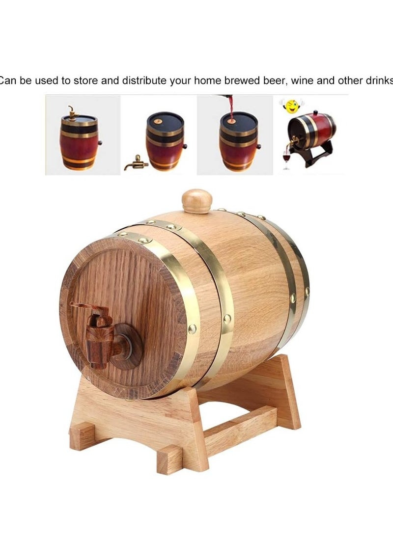 Wine Barrel, 1.5L White Oak Aging Barrel, Whiskey Barrel Dispenser Wine Bucket, Age Your Own Whiskey, Beer, Wine, Bourbon, Tequila, & More