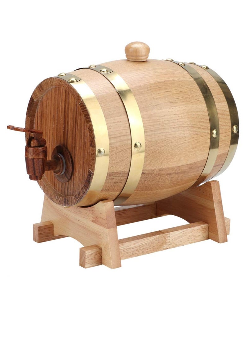 Wine Barrel, 1.5L Vintage Natural Oak Wooden Wine Aging Barrel Wine Keg Bucket Home Brew Brewing Equipment Accessories for Wine/Brandy/Whisky/Tequila, Beautiful and Practical