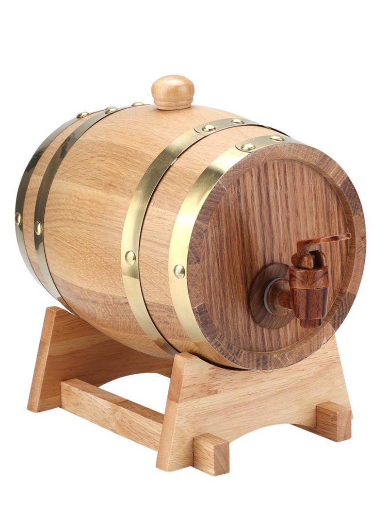 Wine Barrel, 1.5L Vintage Natural Oak Wooden Wine Aging Barrel Wine Keg Bucket Home Brew Brewing Equipment Accessories for Wine/Brandy/Whisky/Tequila, Beautiful and Practical