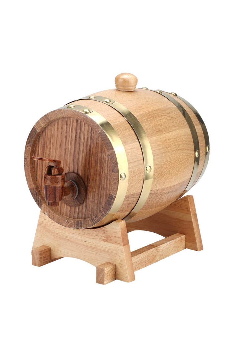 Wine Barrel, 1.5L Vintage Natural Oak Wooden Wine Aging Barrel Wine Keg Bucket Home Brew Brewing Equipment Accessories for Wine/Brandy/Whisky/Tequila, Beautiful and Practical