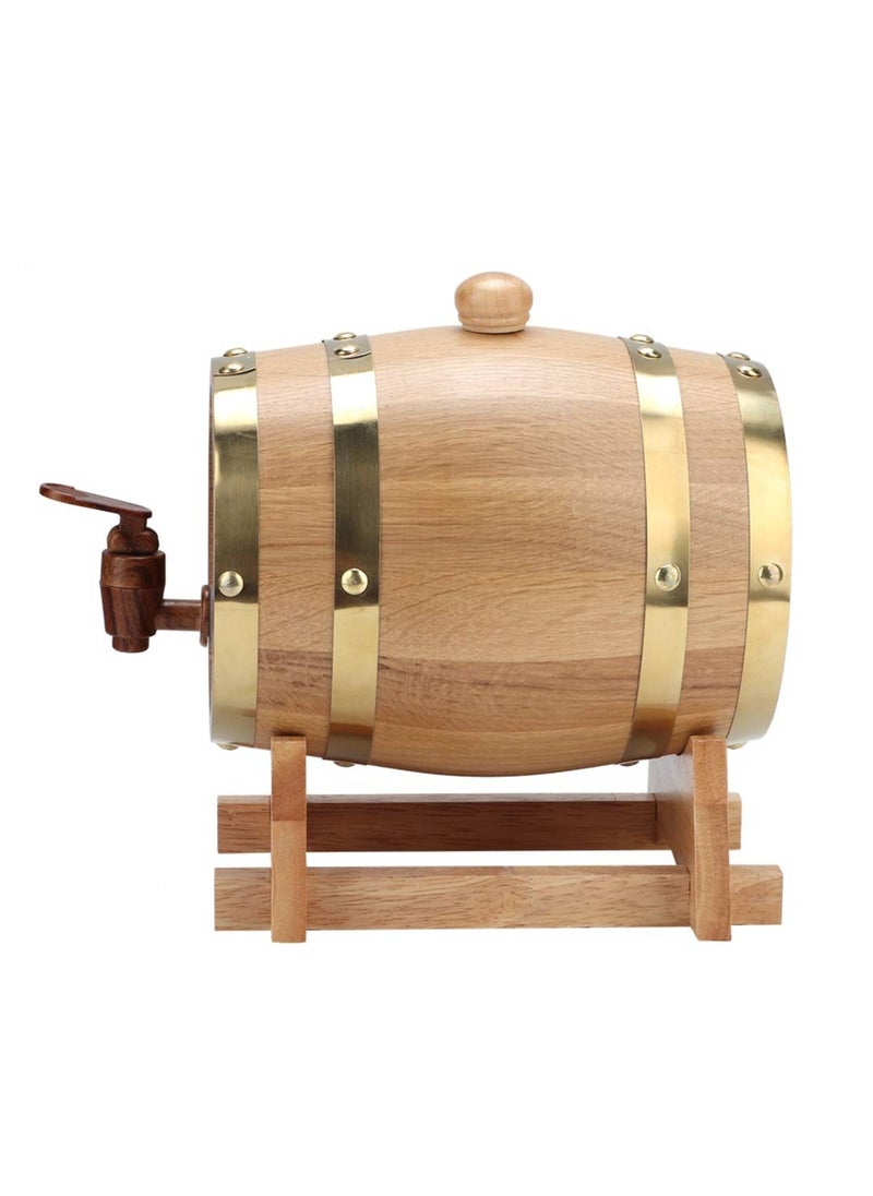 Wine Barrel, 1.5L Vintage Natural Oak Wooden Wine Aging Barrel Wine Keg Bucket Home Brew Brewing Equipment Accessories for Wine/Brandy/Whisky/Tequila, Beautiful and Practical