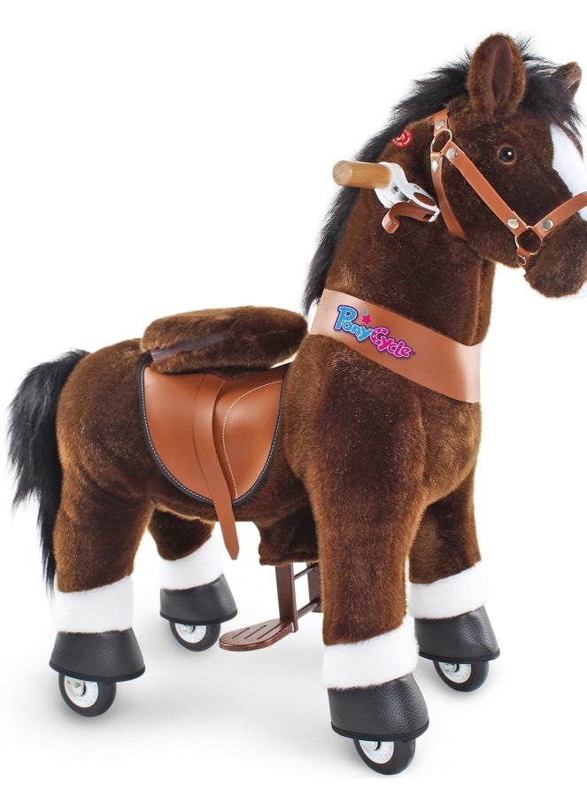 Official Licensed Kids Riding Horse Toy No Battery No Electricity Indoor and Outdoor best Gift for Kids 4 to 8 years-Choco Brown Medium