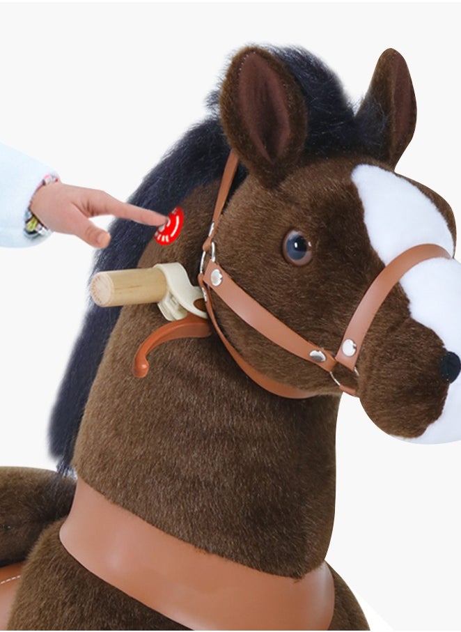 Official Licensed Kids Riding Horse Toy No Battery No Electricity Indoor and Outdoor best Gift for Kids 4 to 8 years-Choco Brown Medium