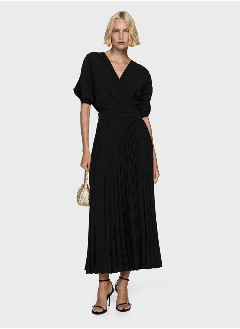 Pleated A-Line Dress