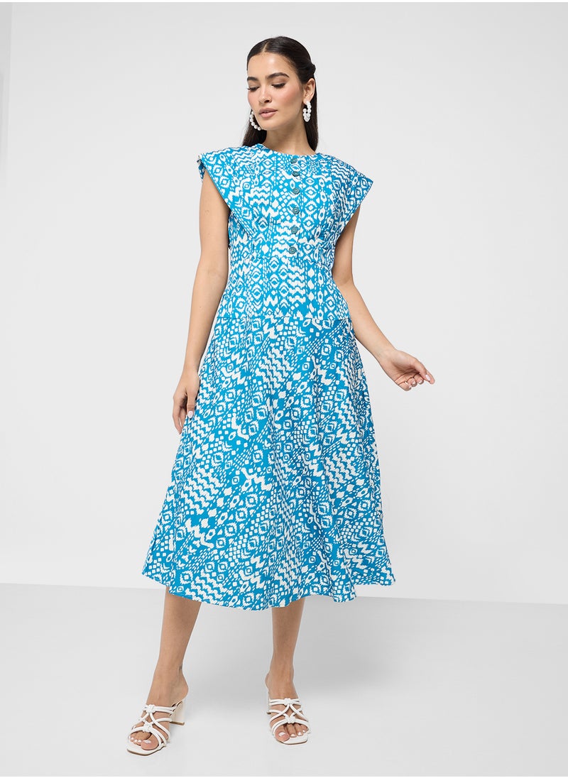 Monotonal Print Dress