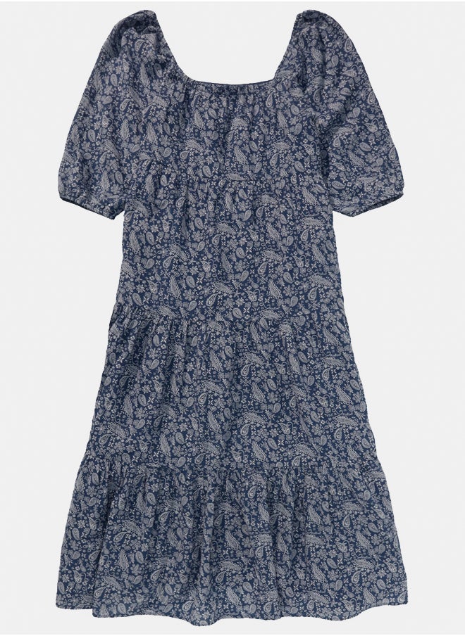 AE Long-Sleeve Tiered Midi Dress