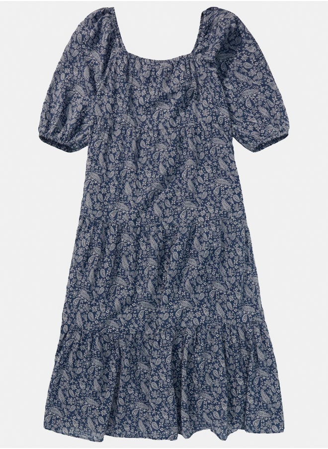 AE Long-Sleeve Tiered Midi Dress