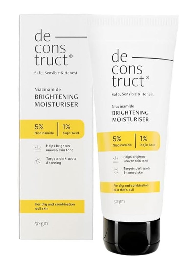 Deconstruct Niacinamide Brightening Face Cream | 5% Niacinamide + 1% Kojic Acid + 5% VitaminC + VitaminE| Face Cream For Dark Spots and Uneven Skin Tone | 50 gm