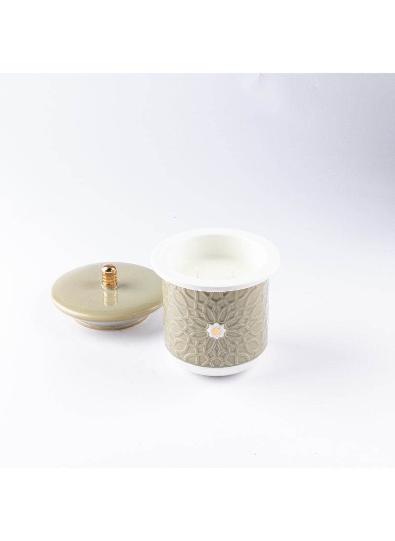 OTANTIK Asalah Large Scented Candle , Olive and Gold , Elegant Aromatherapy Candle for Home Décor, Living Room, Bedroom, Ramadan, and Special Occasions , Luxurious Fragrance