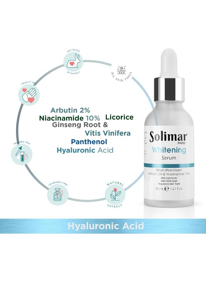 Solimar Paris Whitening Serum 30ml | Supports Skin Lightening & Brightening, Reduces Hyperpigmentation And Dark Spots
