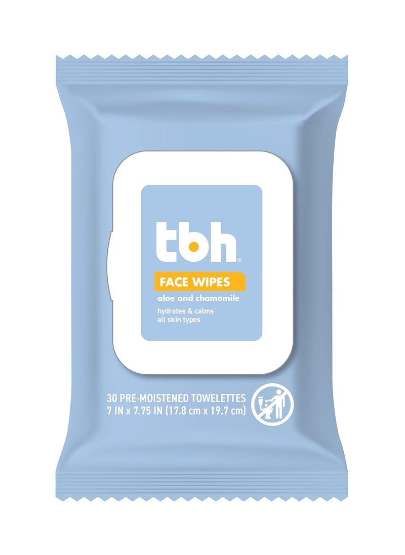 TBH Kids Gentle Face Wipes- - Daily Cleansing and Hydrating Face Wipes - Sulfate, Paraben Free - 30 Pack