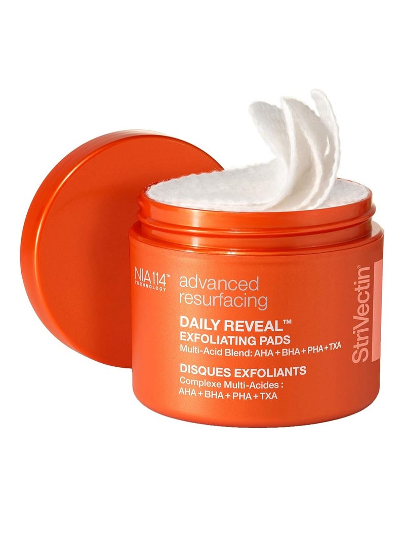 StriVectin Advanced Resurfacing Daily Reveal Exfoliating Face Pads, Visibly Smooths and Brightens Skin, Reduces Blackheads 60 ct