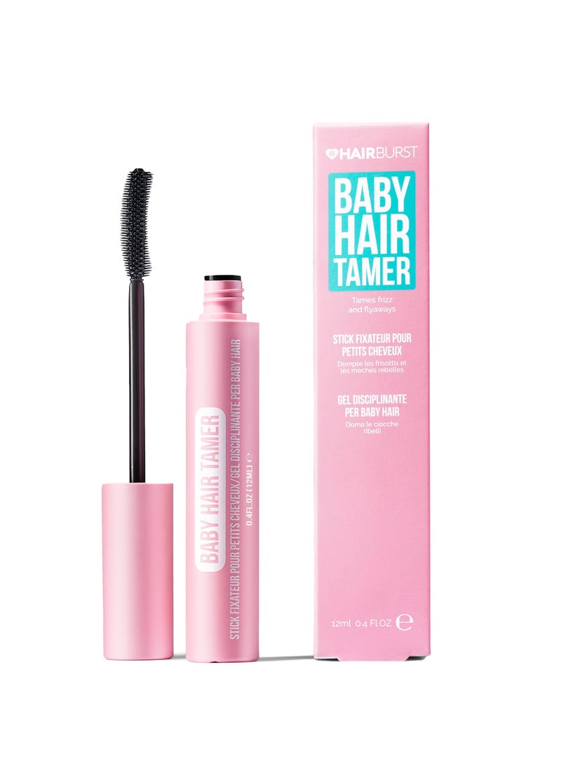 Baby Hair Tamer Stick — Instant Smoothing & Finishing Baby Hair Flyaway Tamer, Non-Greasy Hair Frizz Control Brush with Nourishing Coconut & Argan Oils, Vegan & Cruelty-Free