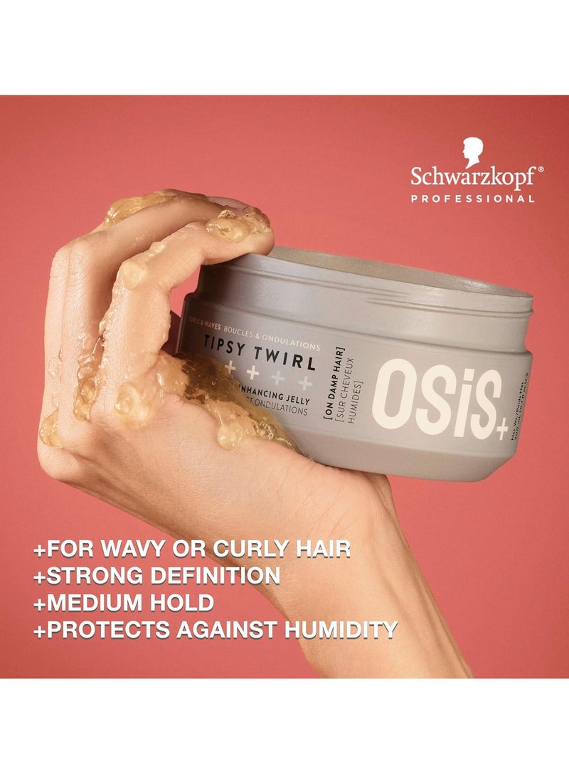 OSiS+ Tipsy Twirl Curl Definition Jelly 10.1 oz | Enhances Curl Body and Shape | Humidity Protection | Medium Hold | All Curly Types