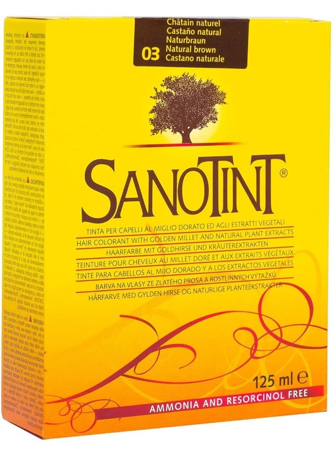 Sanotint Classic Natural Permanent Hair Dye 03, 125 ml, Natural Brown