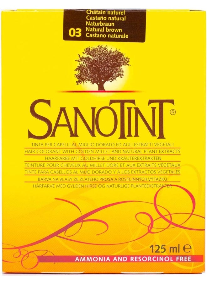 Sanotint Classic Natural Permanent Hair Dye 03, 125 ml, Natural Brown