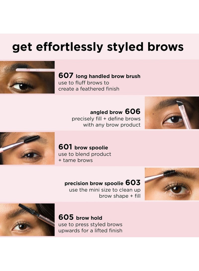 Brow Styling Set For Lifting and Styling, Fill and Style, Dual-ended Full Kit for Eyebrows, Get Full Laminated and Natural Brows Multiuse Tools 3 Piece Set Pink