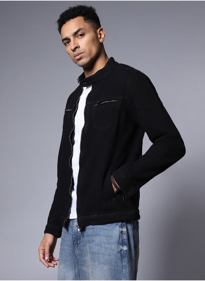 Men Black Denim Jacket