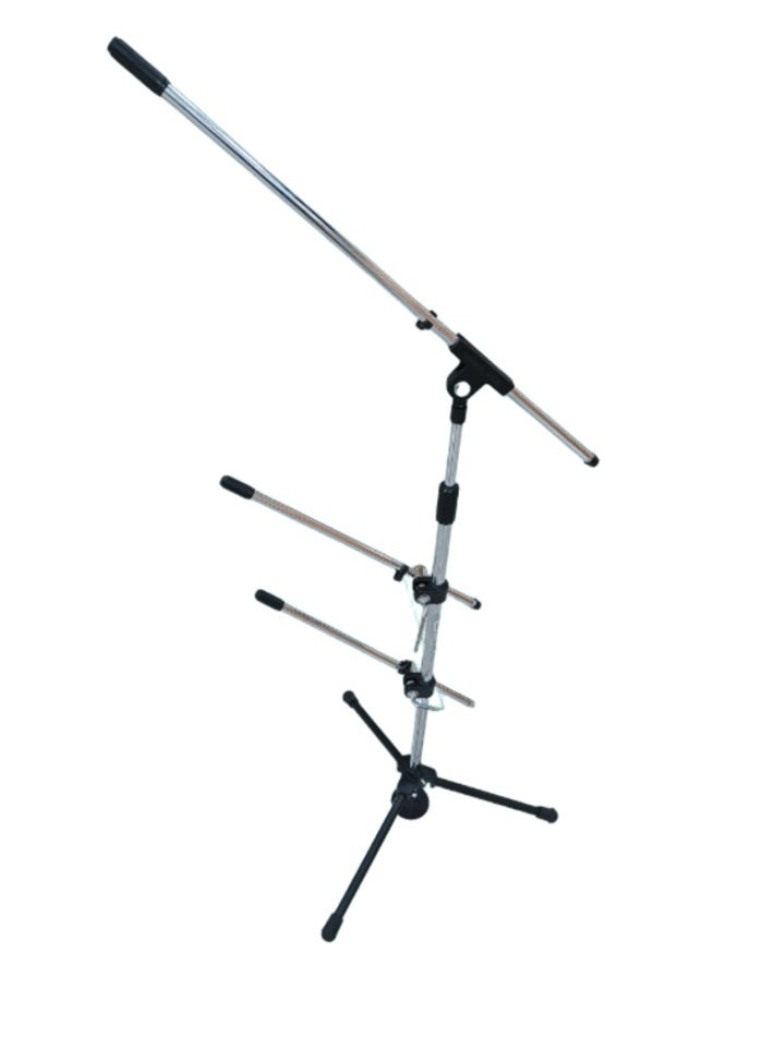 BFRBT Namaz Stand 3-Leg, Heavy Duty Microphone Stand, 2 Adjustable Booms with Mic Clip Holder