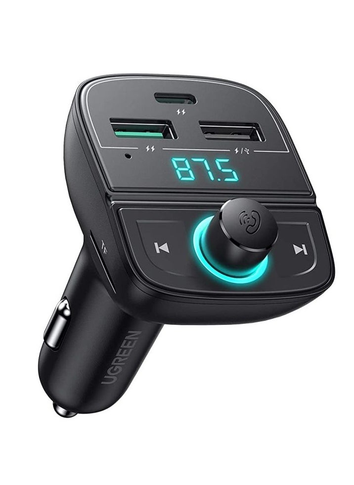 UGREEN Car Bluetooth Adapter - Bluetooth FM Transmitter for Car PD/QC 3.0 Car Charger