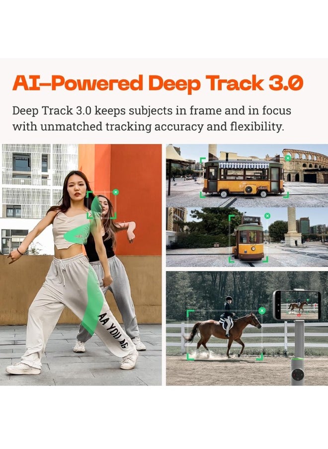 Insta360 Flow Pro - AI-Powered Gimbal Stabilizer for Smartphone, Apple DockKit Enabled, 360º Infinite Pan Tracking, 3-Axis Stabilization, Built-in Tripod, Portable & Foldable, AI Tracking