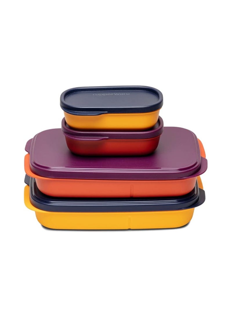 Tupperware Plastic My Lunch Liquid-Tight Lunch Box 590ml 2pc (Multicolour)