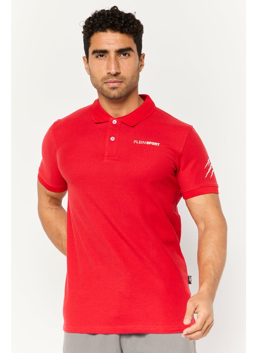 Men Sportswear Fit Short Sleeves Outdoor Polo Shirt, Red