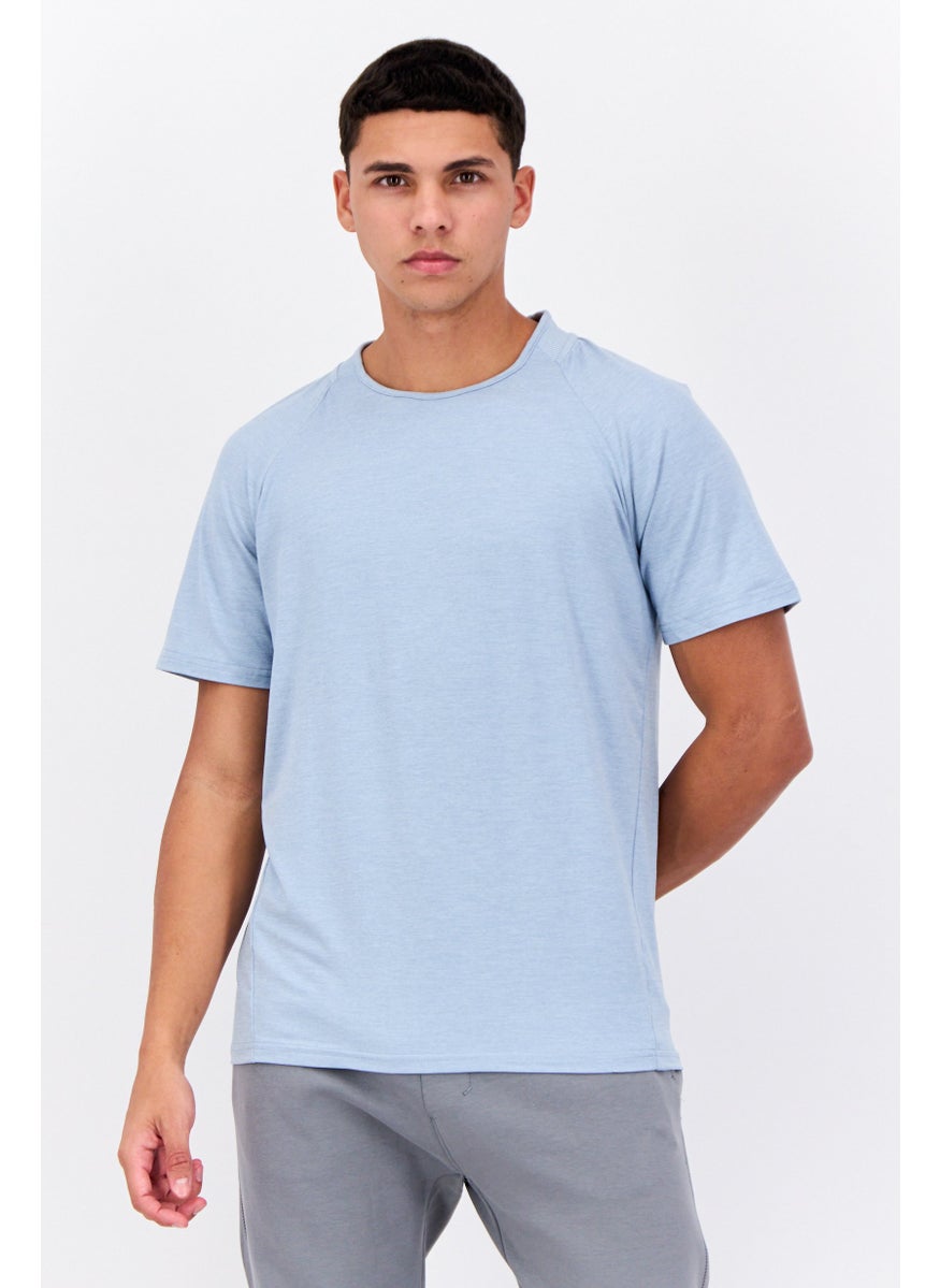 Men Sportswear Fit Short Sleeve Training T-Shirt, Light Blue