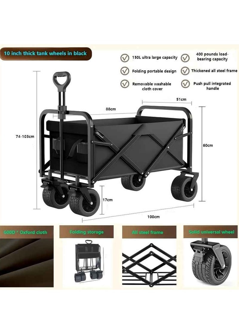 Outdoor Camping Vehicle, Camping Site Vehicle, Portable Picnic Trolley With Folding Handle