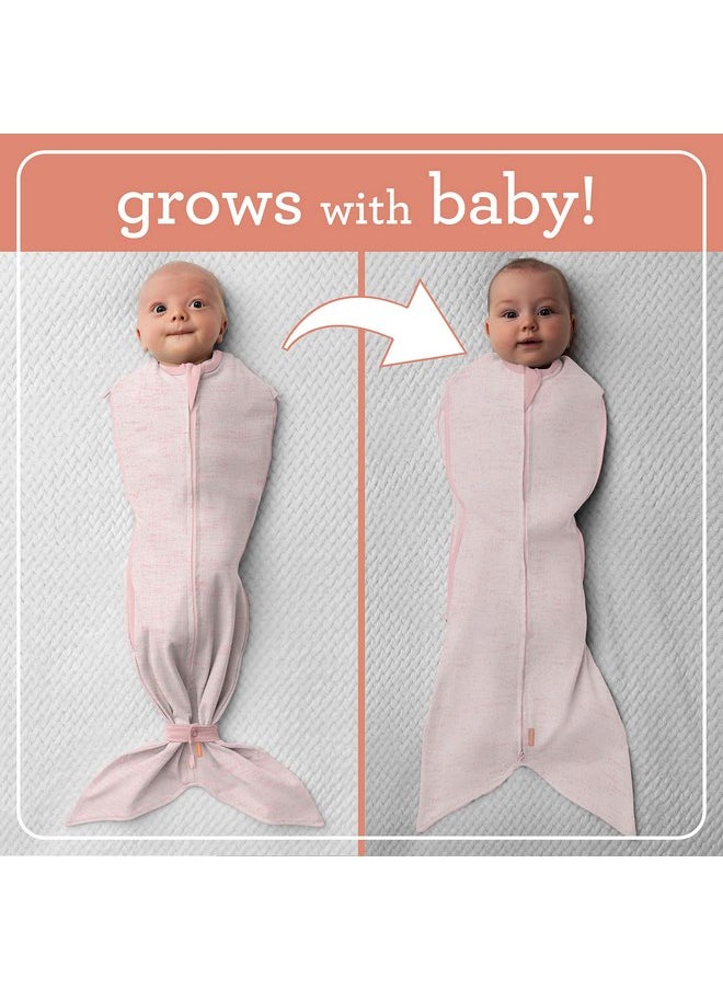 SwaddleMe Room to Grow Pod - 0-6 Months, 1-pack (Heathered Pink) Expandable Baby Swaddle Grows with Baby and Helps Prevent The Startle Reflex for Comfortable Sleep