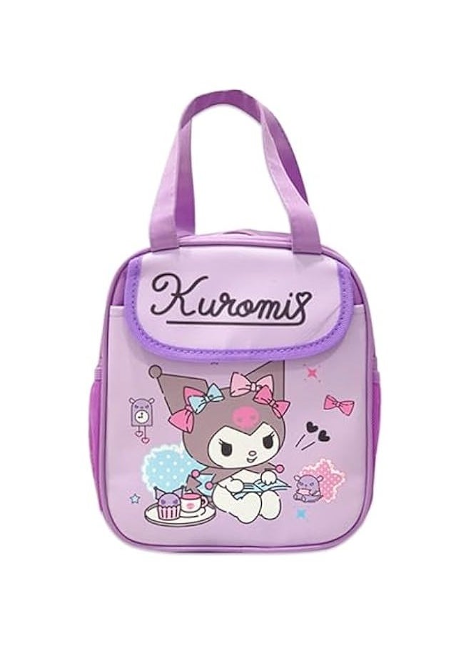 Anime Kuromi Lunch Bag for Man Woman Leakproof Lunch Box Large Compartment Heat Preservation for Cold Two Applicable Lunch Container Tote for Work Travel Purple