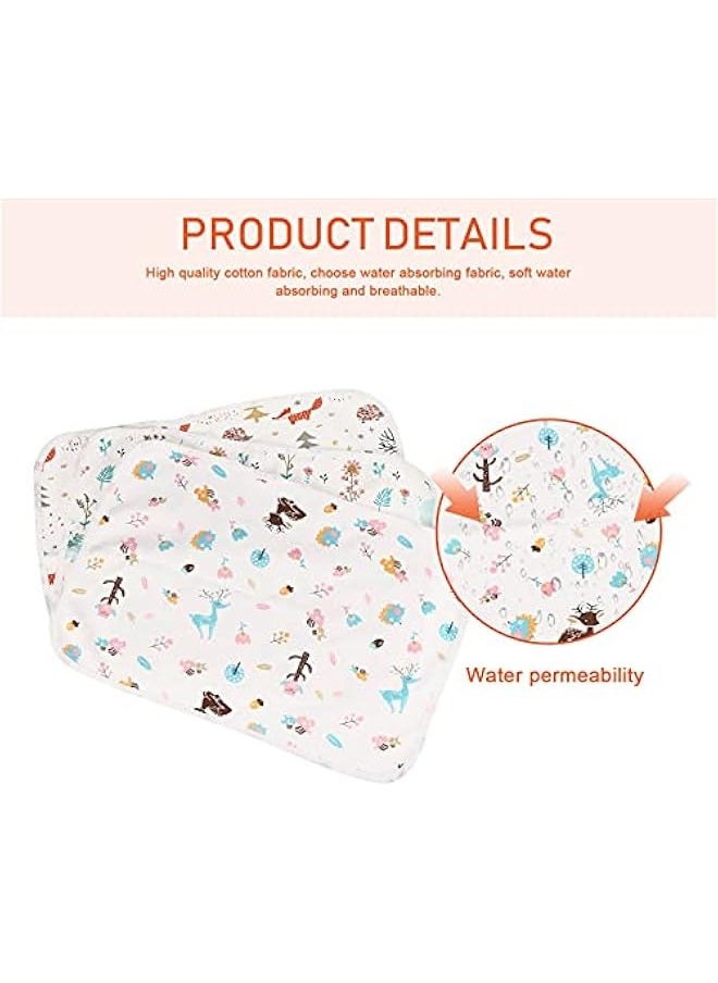 Three Travel Diaper Underpads Mats for Pads Mattress Changing Reusable Cotton Infant Mat Change Washable Urinal Gentle Pad Super Incontinence Cushions Baby Newborn Bed