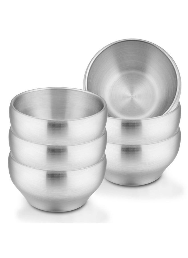 LIANYU Stainless Steel Bowl for Kids, 12oz Kids Toddler Bowls Set of 6, Small Metal Bowls for Child Feeding Dinner Lunch, Soup, Snack, Dishwasher Safe, Matte Finished