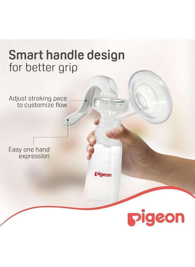 Pigeon Manual Breast Pump Basic, Easy Express Handle, Advanced Sealing Air Cushion