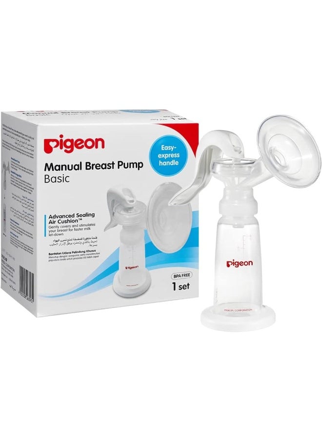 Pigeon Manual Breast Pump Basic, Easy Express Handle, Advanced Sealing Air Cushion