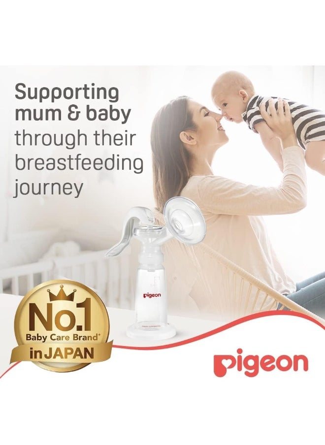 Pigeon Manual Breast Pump Basic, Easy Express Handle, Advanced Sealing Air Cushion