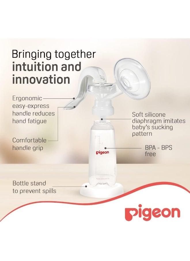 Pigeon Manual Breast Pump Basic, Easy Express Handle, Advanced Sealing Air Cushion