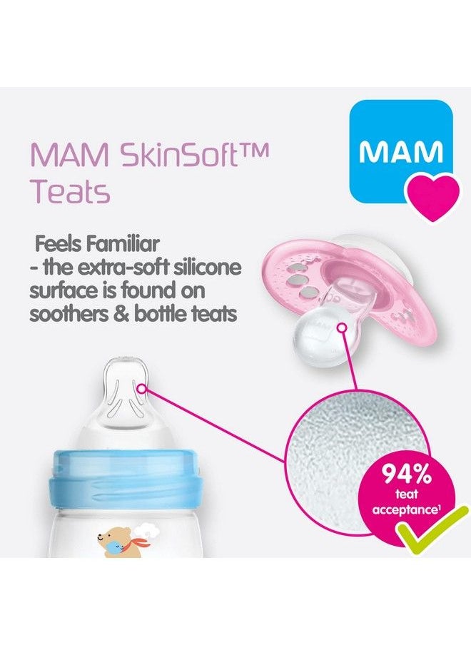 330Ml Pack Of 2 Pink Mam Baby Bottle With Spill Free Lid