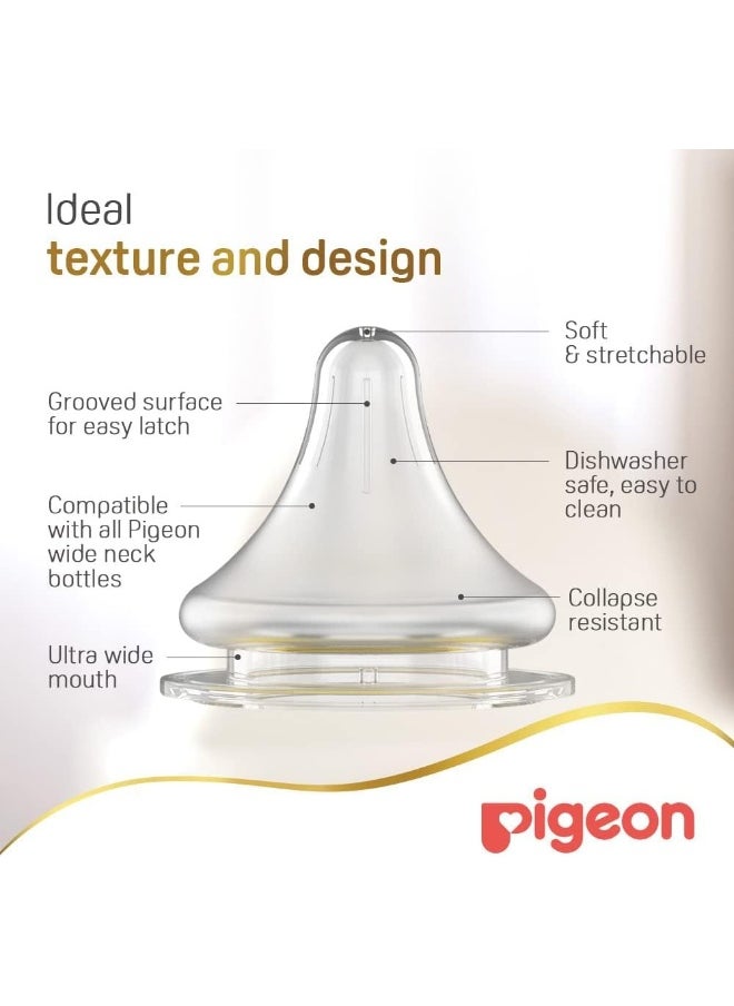 Pigeon Softouch Peristaltic Plus Wide Neck Nursing Plastic Bottle, 100% Silicone Nipple, Bpa & Bps Free, 160ml, Multicolor