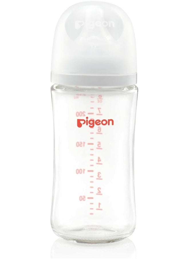 Pigeon Softouch Wide Neck Glass Nursing Bottle, Medium Nipple Size, BPA Free, 3 + Months, 240ml