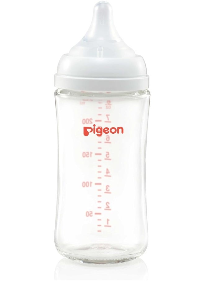 Pigeon Softouch Wide Neck Glass Nursing Bottle, Medium Nipple Size, BPA Free, 3 + Months, 240ml