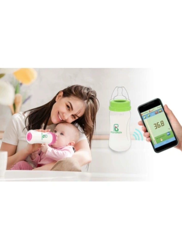 Smart Baby Feeding Bottle with Thermometer App control Ios and Android NFC- Color May Vary- 1 pc.