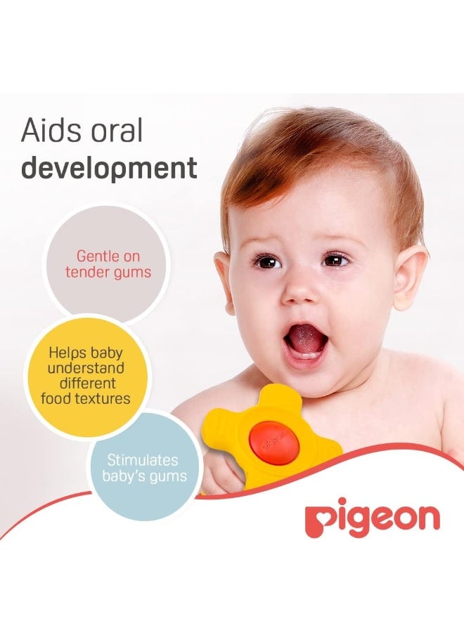 Pigeon Training Teether, Soft Handle And Teething Pad, Bpa Free, Step 2, Red