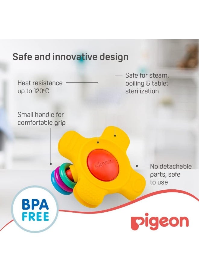 Pigeon Training Teether, Soft Handle And Teething Pad, Bpa Free, Step 2, Red