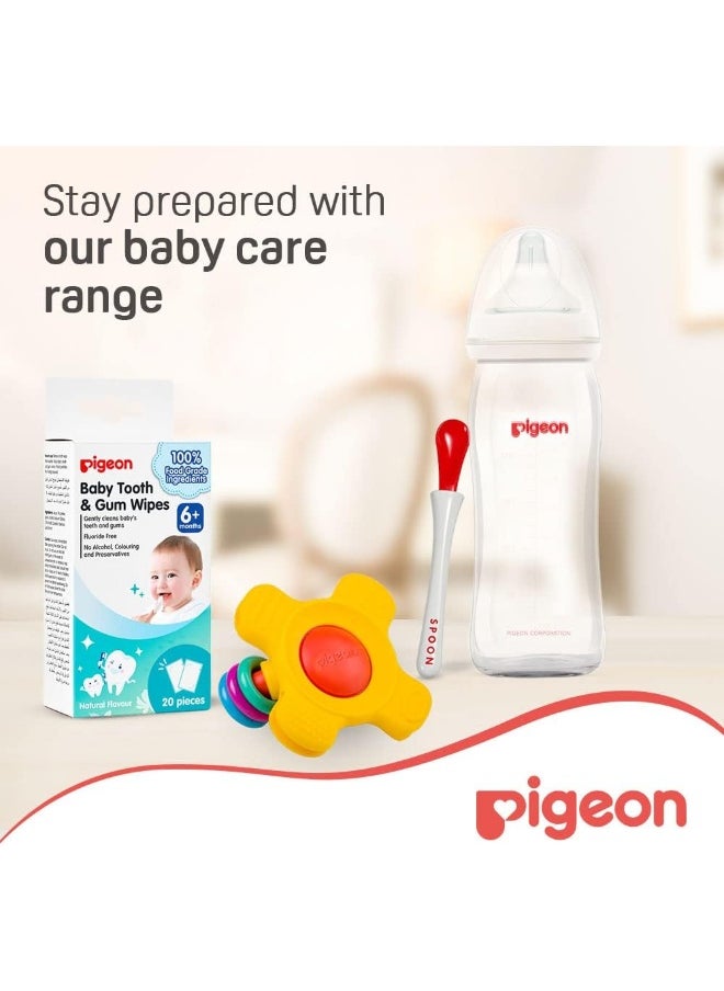 Pigeon Training Teether, Soft Handle And Teething Pad, Bpa Free, Step 2, Red