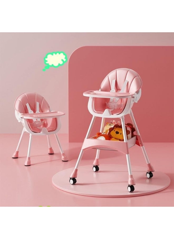 2-In-1 Baby High Chair With Detachable Footrest Double Tray, 6 Months +