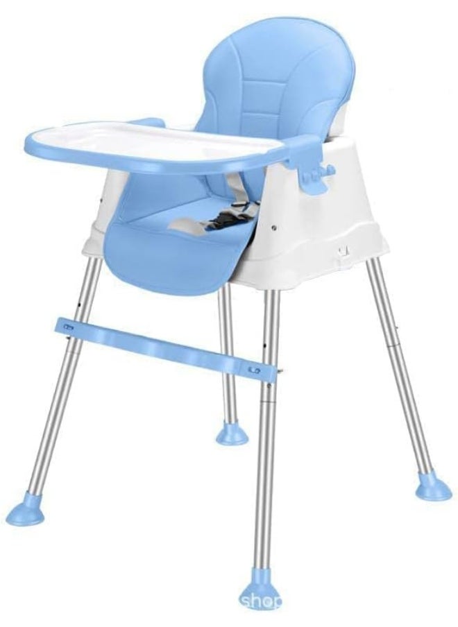 Supaar Baby Portable High Chair With Adjustable Height, Meal Tray, Blue